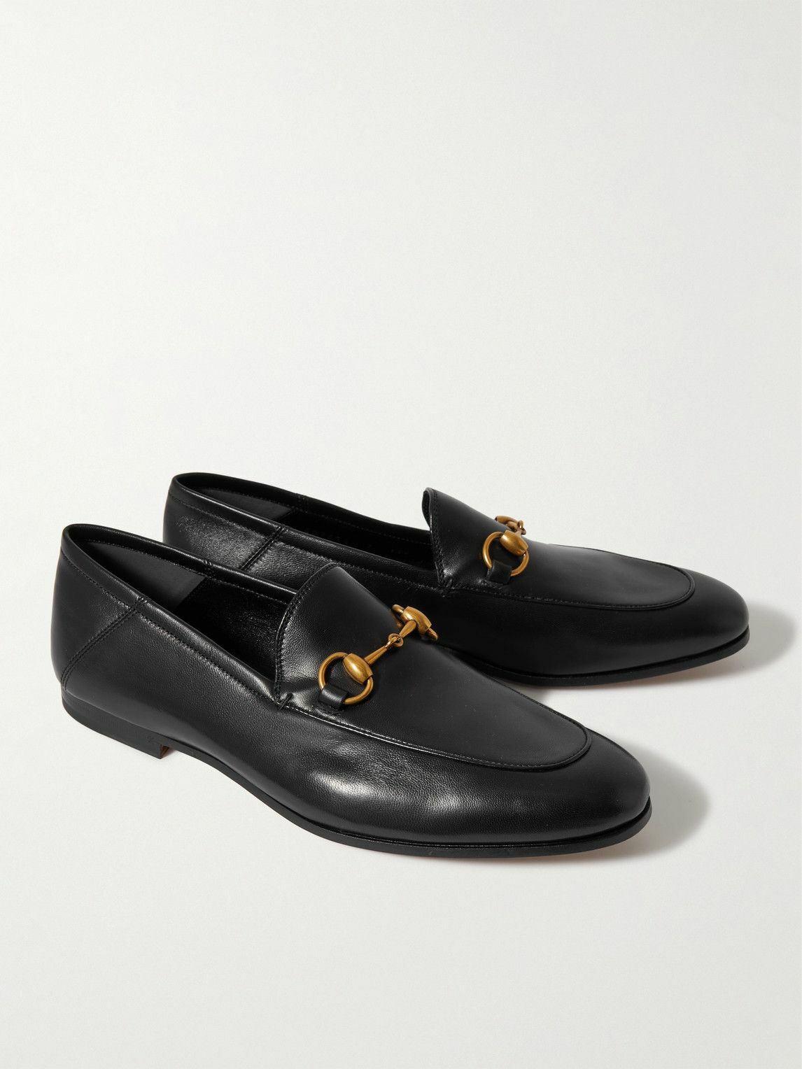 GUCCI - Brixton Horsebit Collapsible-Heel Leather Loafers - Black Gucci