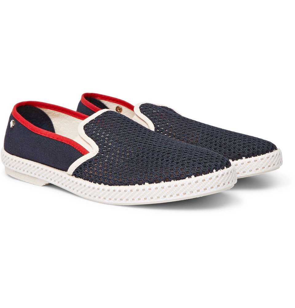 Rivieras - Cotton-Mesh Espadrilles - Blue Rivieras