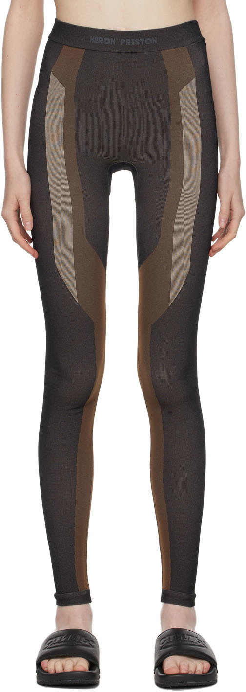 Heron Preston Black 3D Rib Leggings 