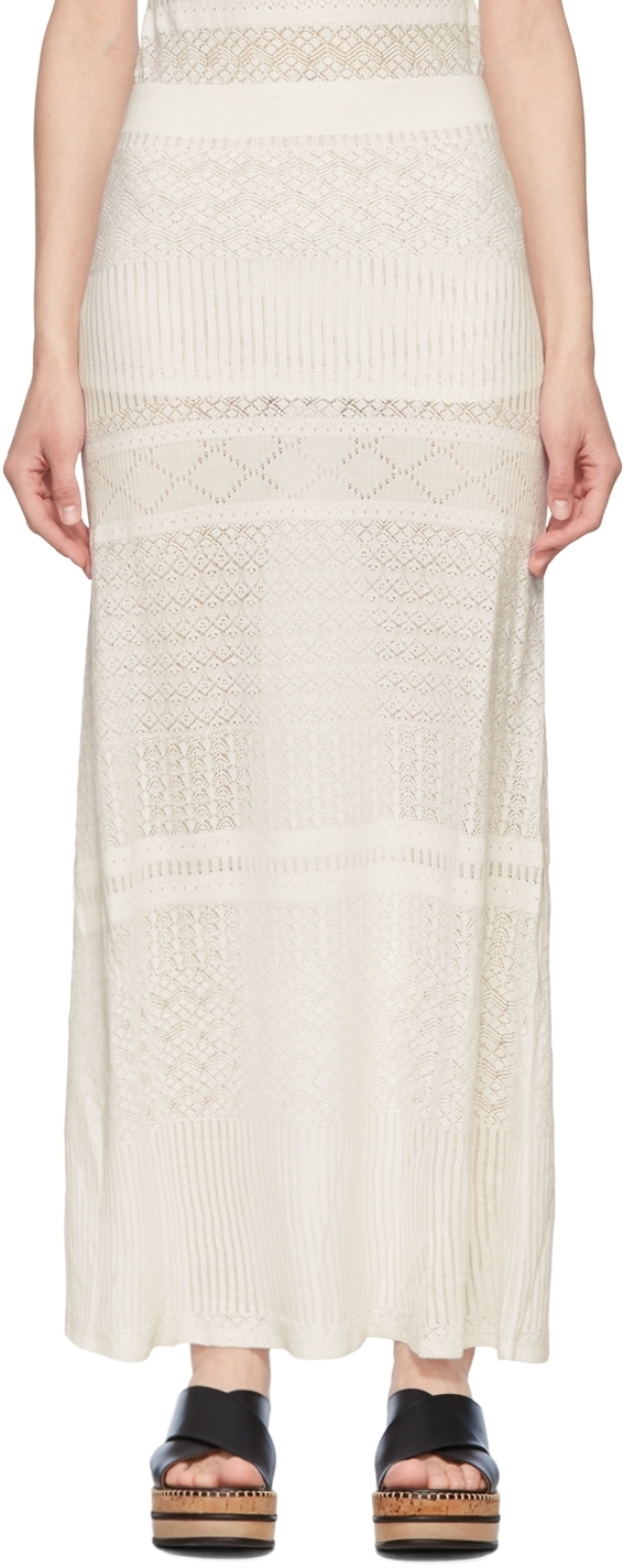 Chloé Off-White Wool Maxi Skirt