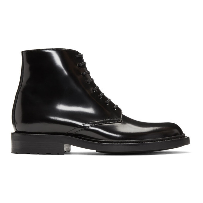 Saint Laurent Black Army Derby Boots 