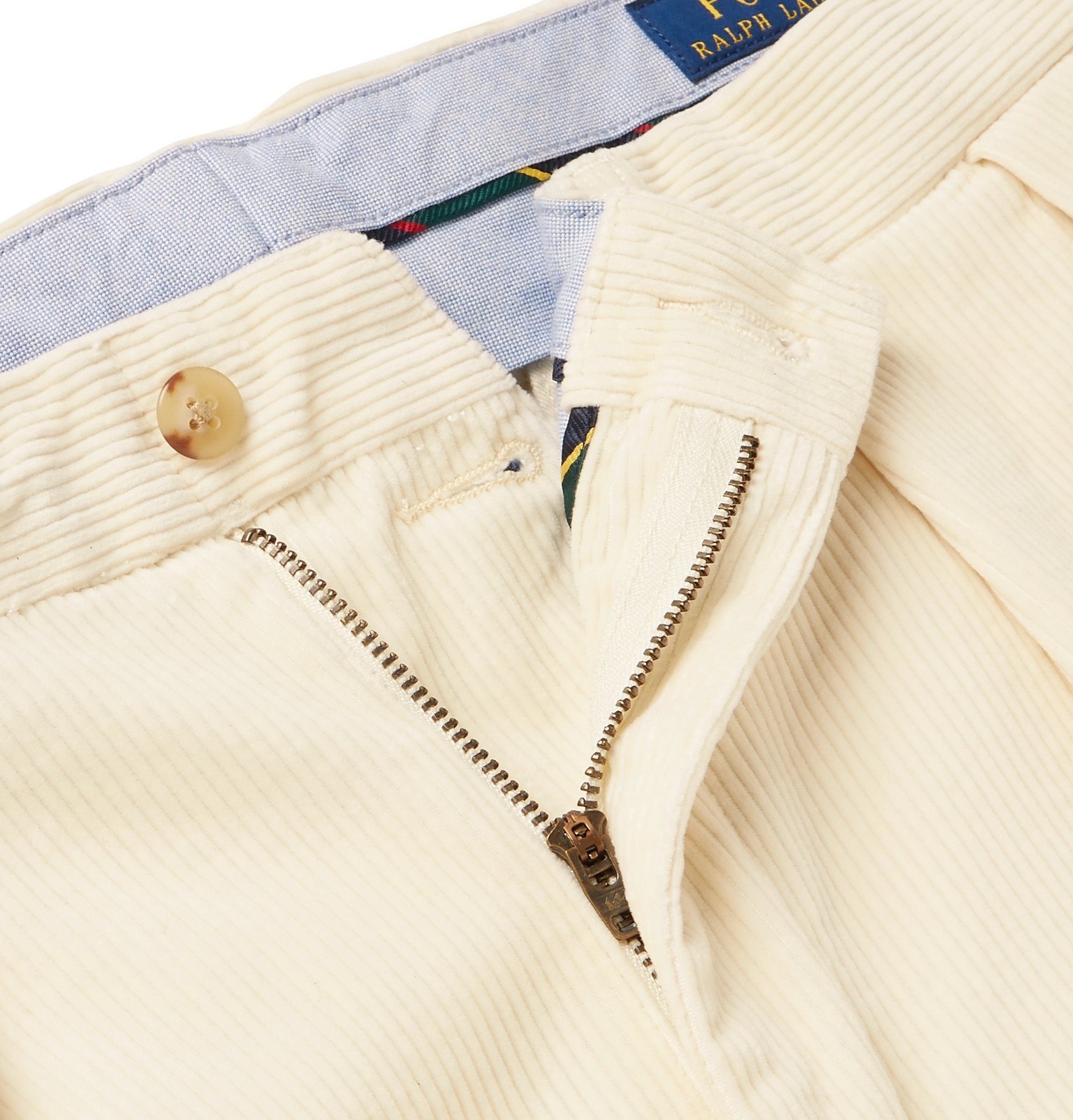 Polo Ralph Lauren - Tapered Pleated Cotton-Blend Corduroy Trousers -  Neutrals Polo Ralph Lauren