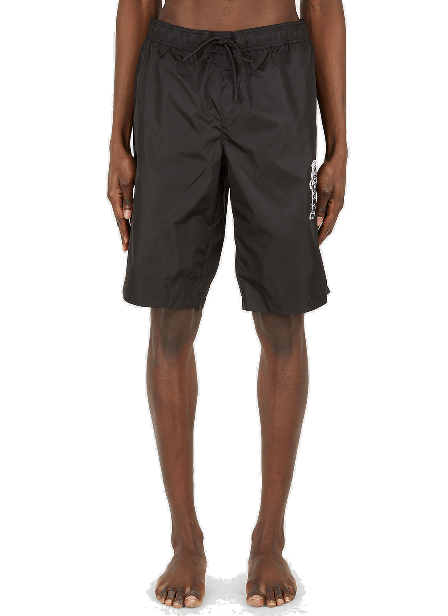 Logo Embroidery Swim Shorts in Black Moncler