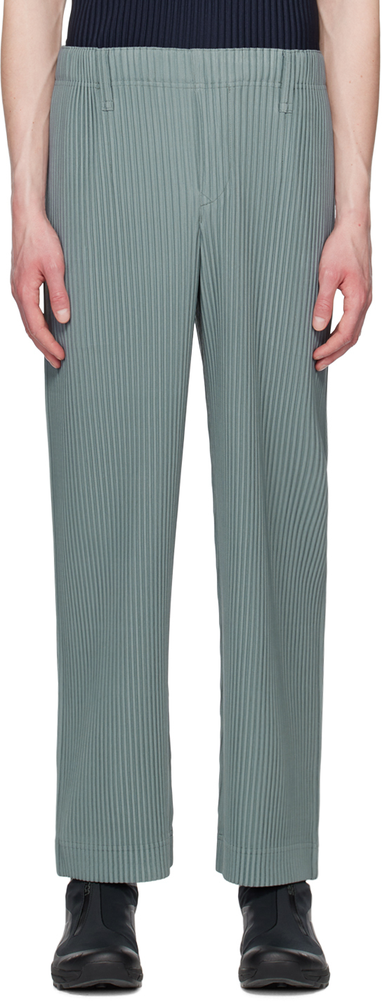 Homme Plissé Issey Miyake Green Tailored Pleats 2 Trousers Homme Plisse ...