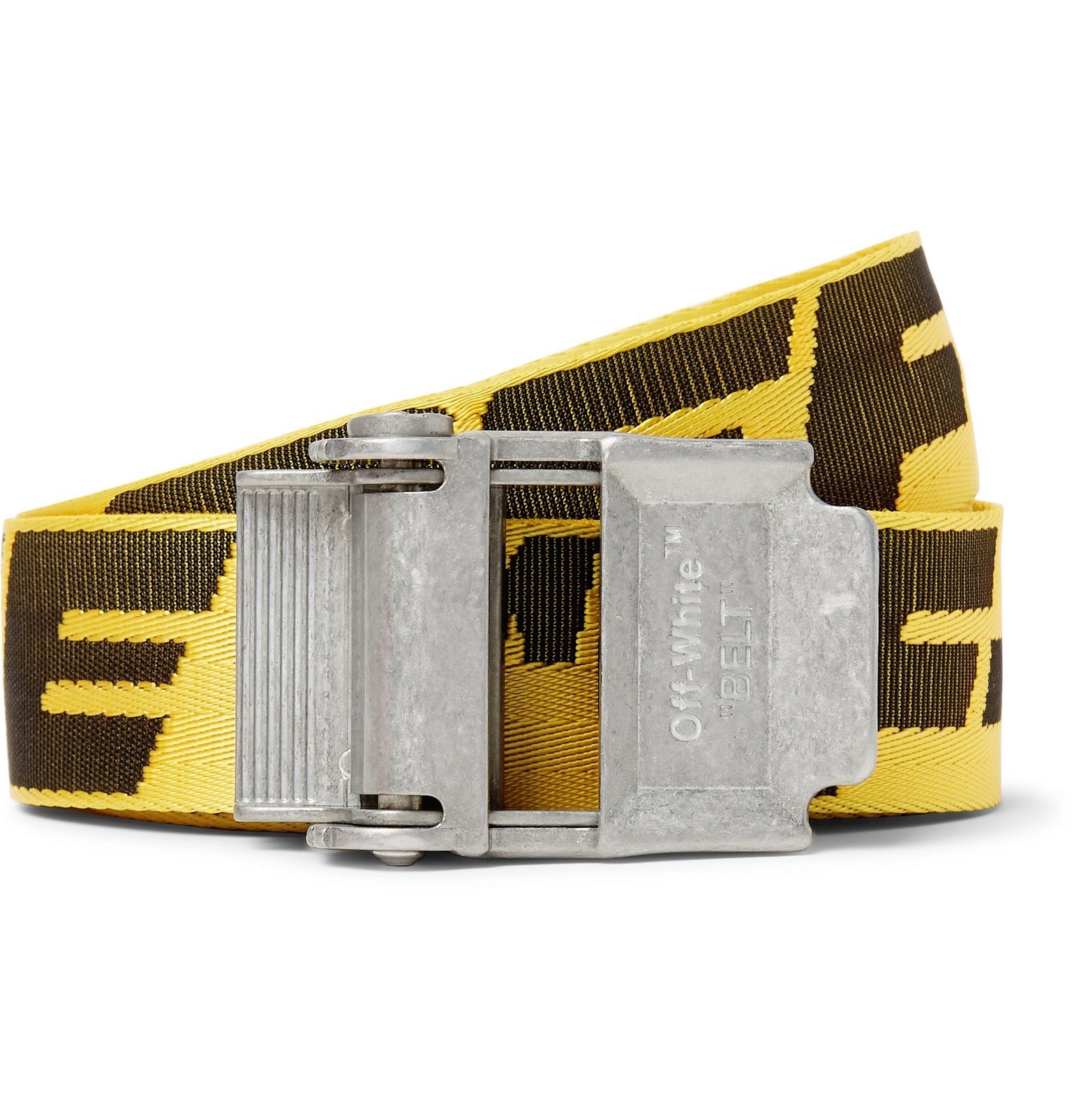 Off-White - 3.5cm Red and Yellow 2.0 Industrial Logo-Print Webbing Belt ...