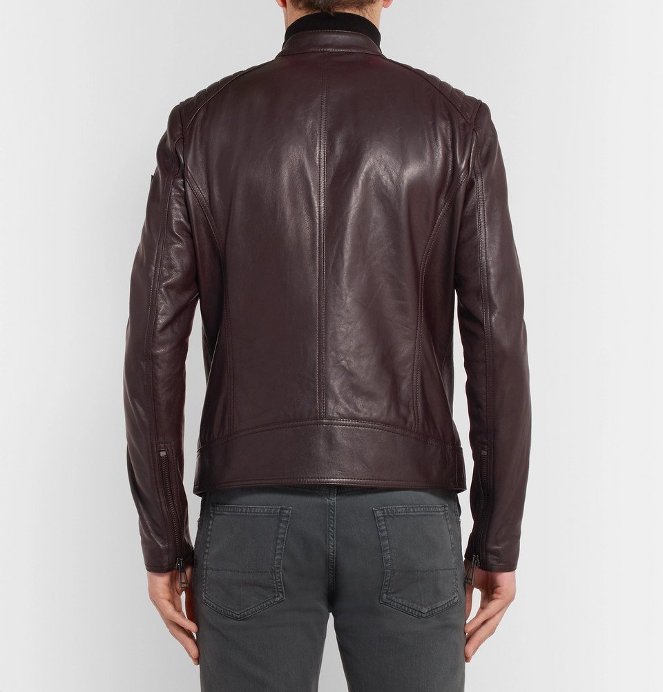 Belstaff - V Racer Slim-Fit Leather Jacket - Men - Dark brown Belstaff