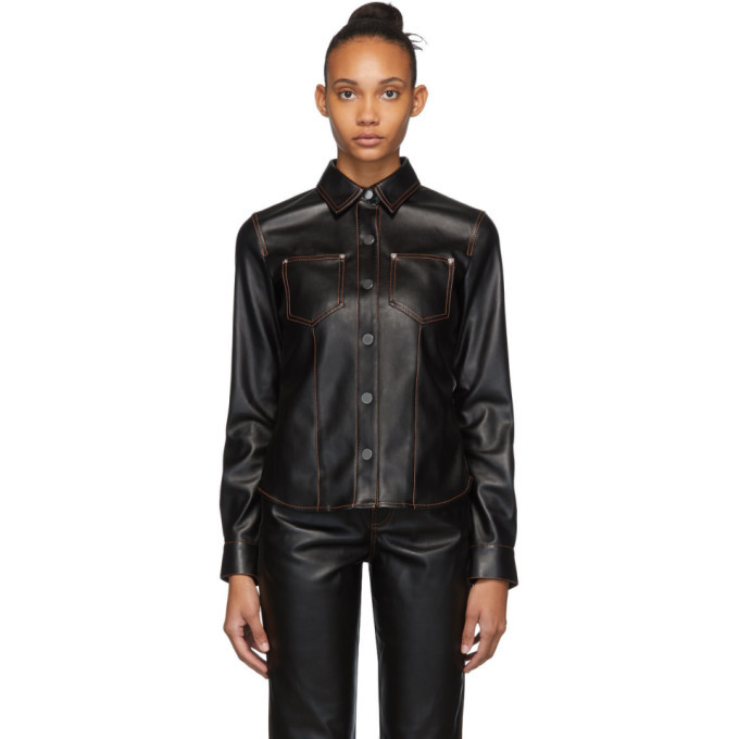 Proenza Schouler Black Faux-Leather 