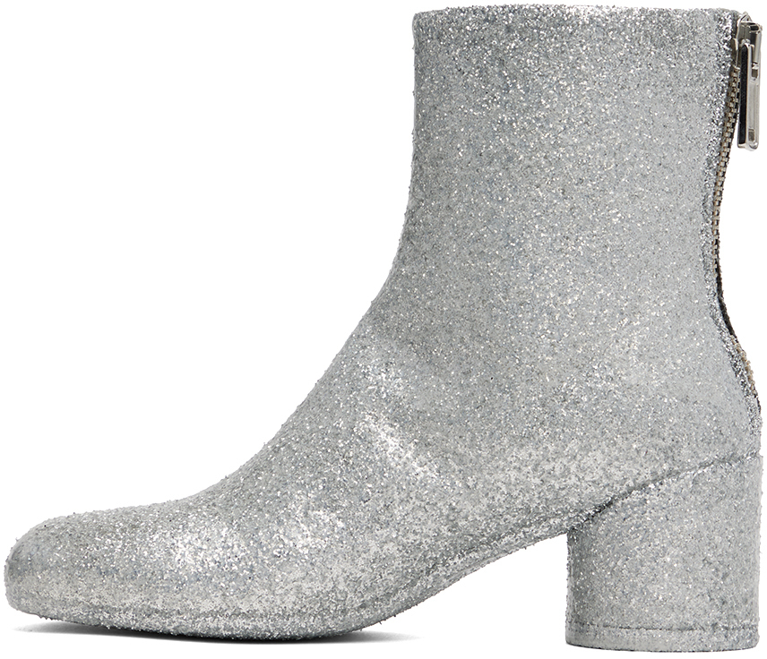 MM6 Maison Margiela Silver Glitter Boots MM6 Maison Margiela