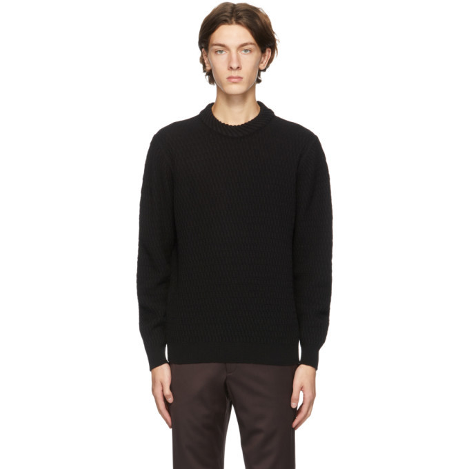 Salvatore Ferragamo Black Chunky Knit Sweater Salvatore Ferragamo