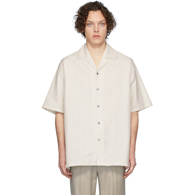 Martin Asbjorn White and Black Dickie Pinstripe Shirt Martin Asbjorn