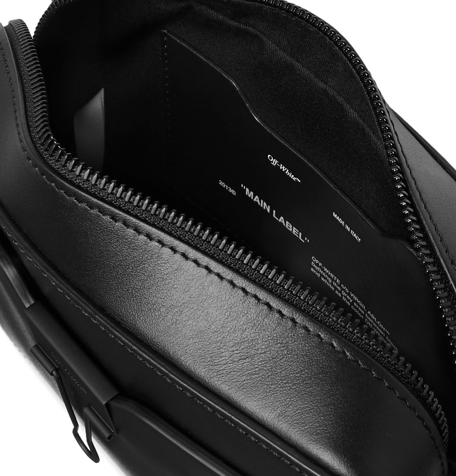 OffWhite Leather Messenger Bag Black OffWhite