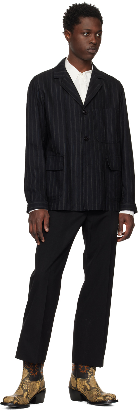 Dries Van Noten Black Pinstripe Blazer Dries Van Noten