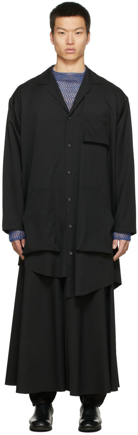 Sulvam Black Classic Shirt Jacket Sulvam