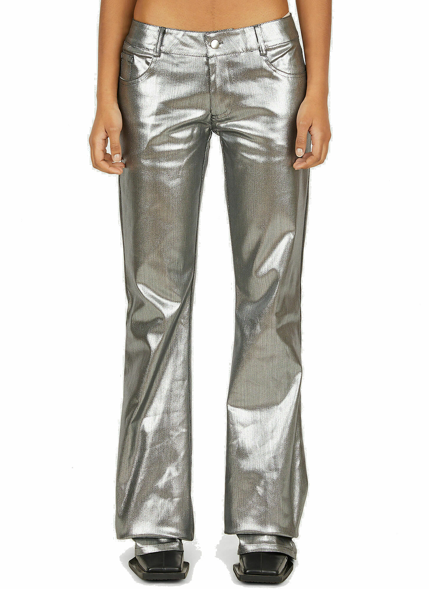 Puddle Flared Pants in Silver Collina Strada