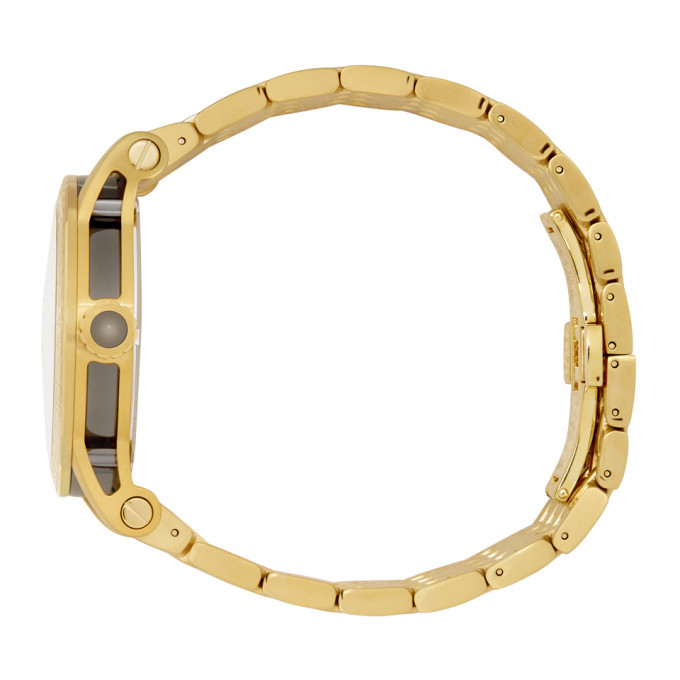 Versace Gold and Gunmetal Palazzo Empire Watch Versace