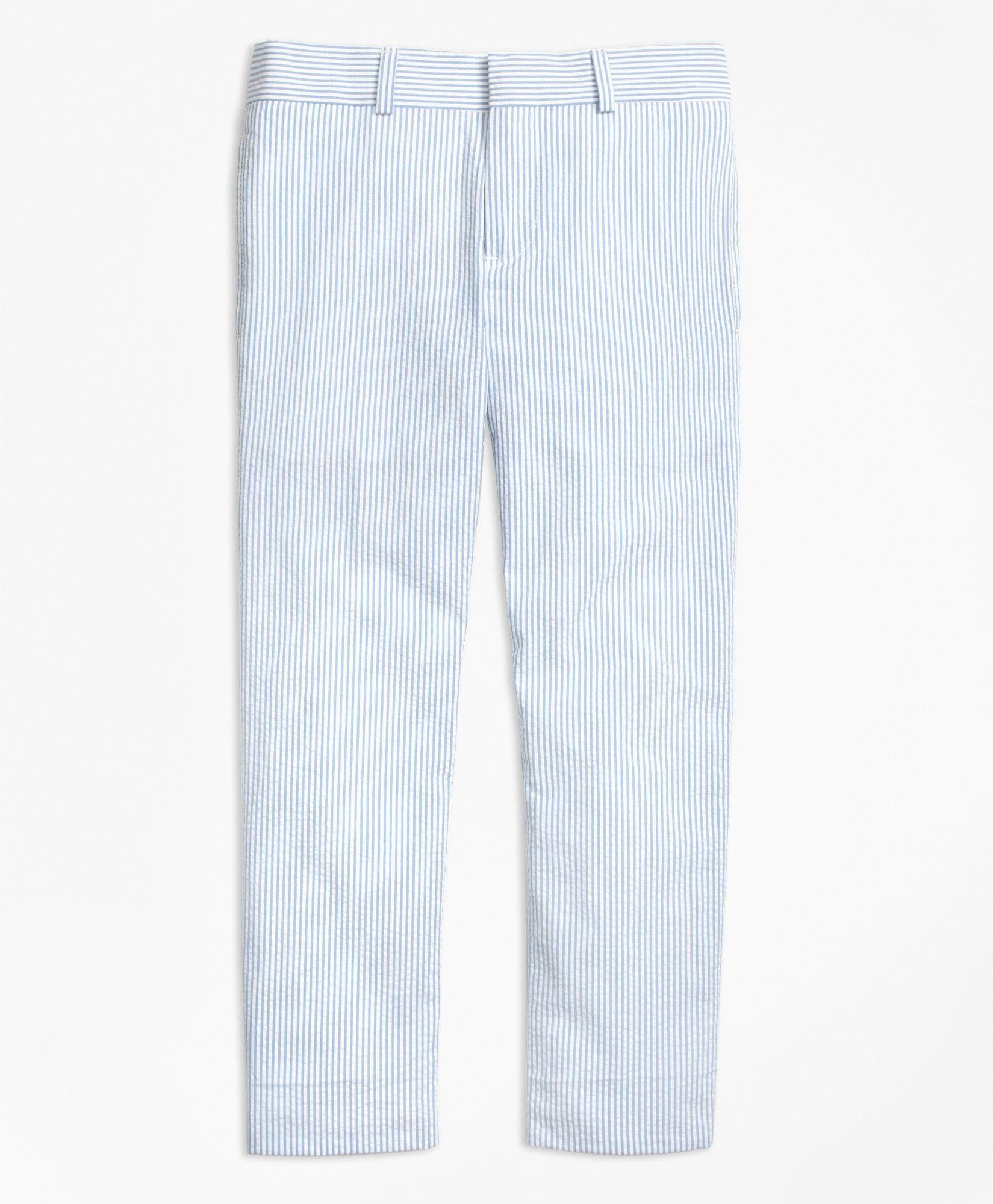 Brooks Brothers Boys Seersucker Prep Suit Pants | Light Blue