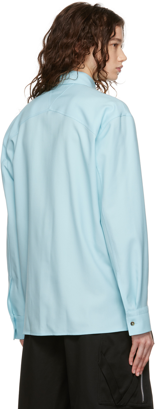 Bottega Blue Spread Collar Shirt Bottega