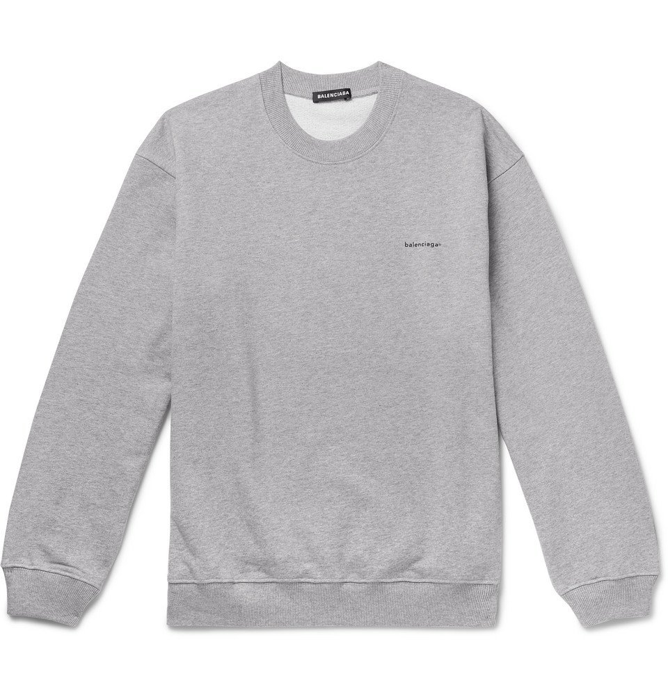 Balenciaga - Mélange Loopback Cotton-Jersey Sweatshirt - Gray Balenciaga