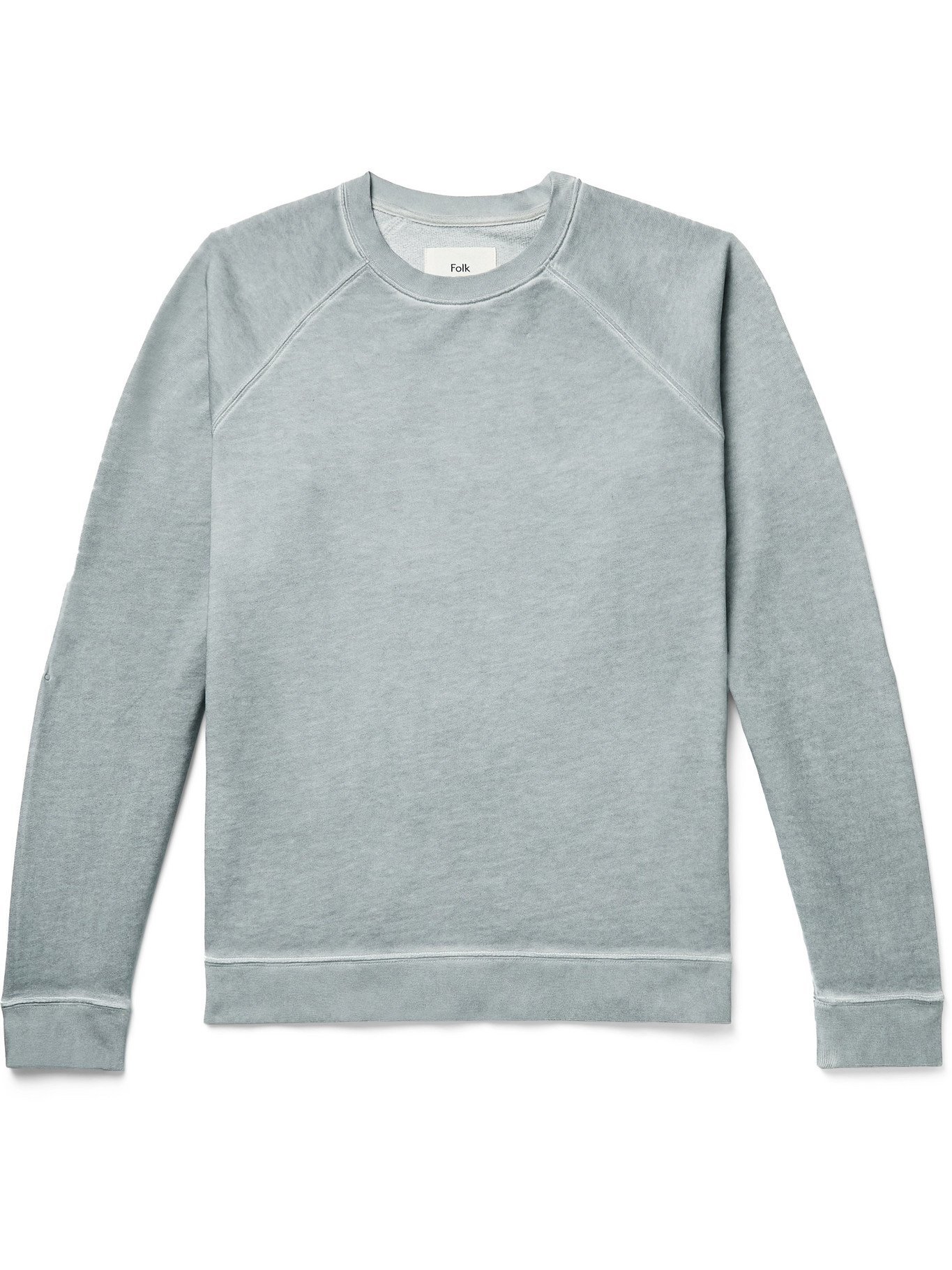 FOLK - Rivet Loopback Cotton-Jersey Sweatshirt - Gray - 1 Folk