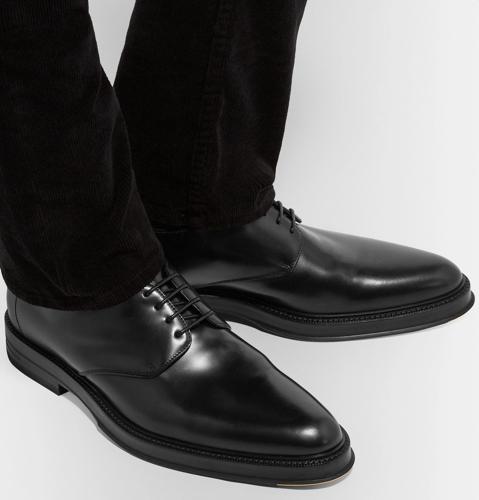 Dunhill - Facet Polished-Leather Derby Shoes - Black Dunhill