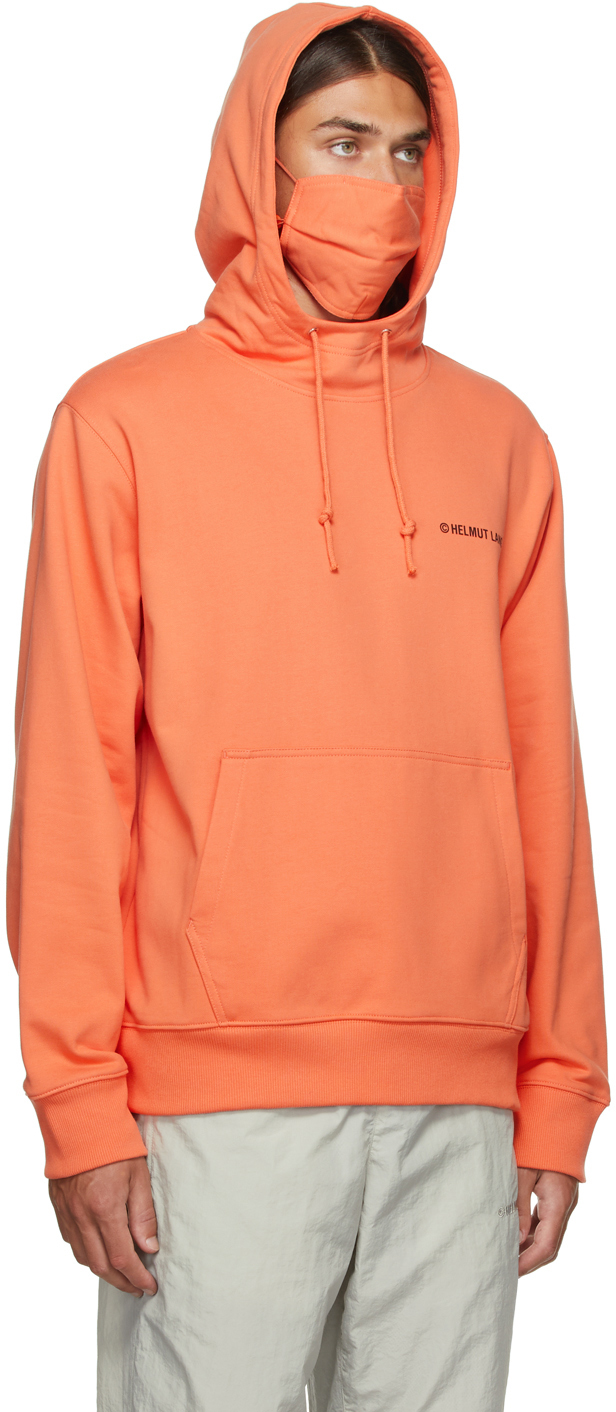 Helmut Lang Orange Logo Mask Hoodie Helmut Lang