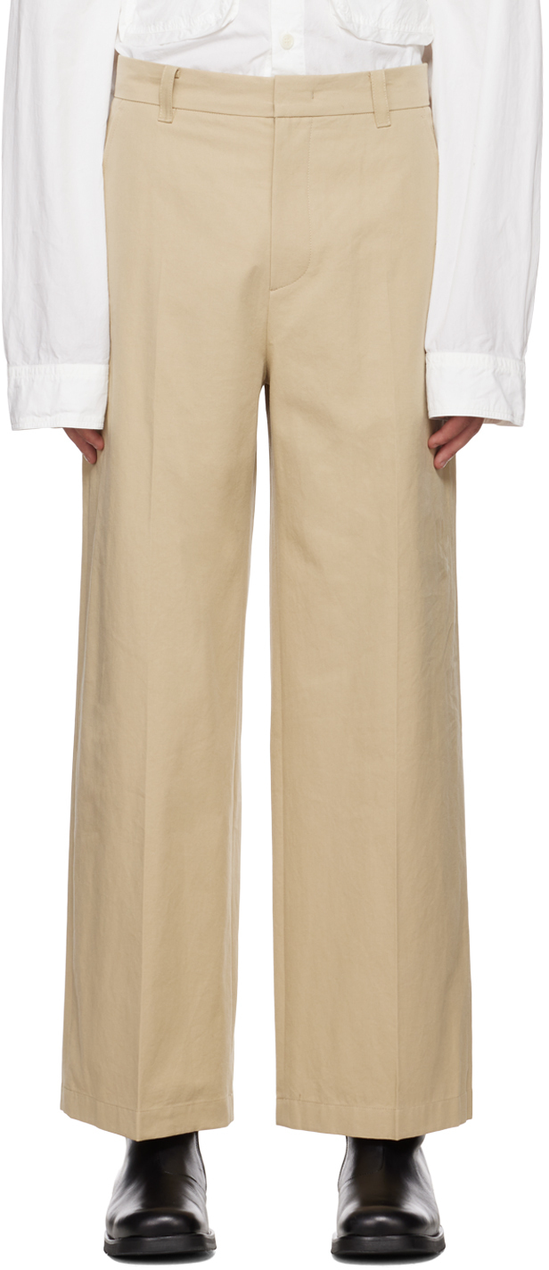 System Beige Loose Fit Trousers System