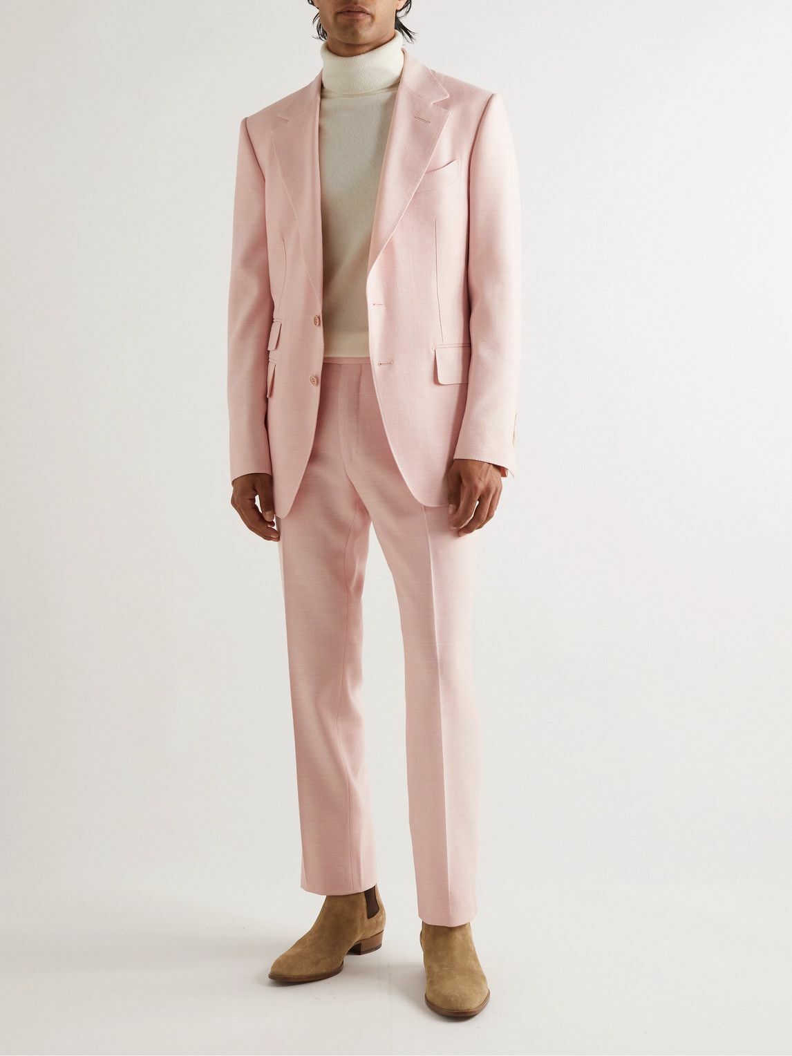 TOM FORD - Straight-Leg Silk, Wool and Mohair-Blend Suit Trousers - Pink TOM  FORD