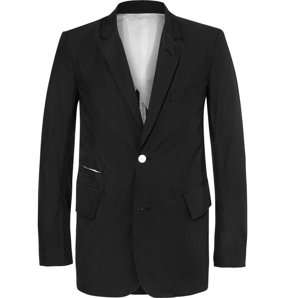 TAKAHIROMIYASHITA TheSoloist. Black Frayed Cotton Blazer Men