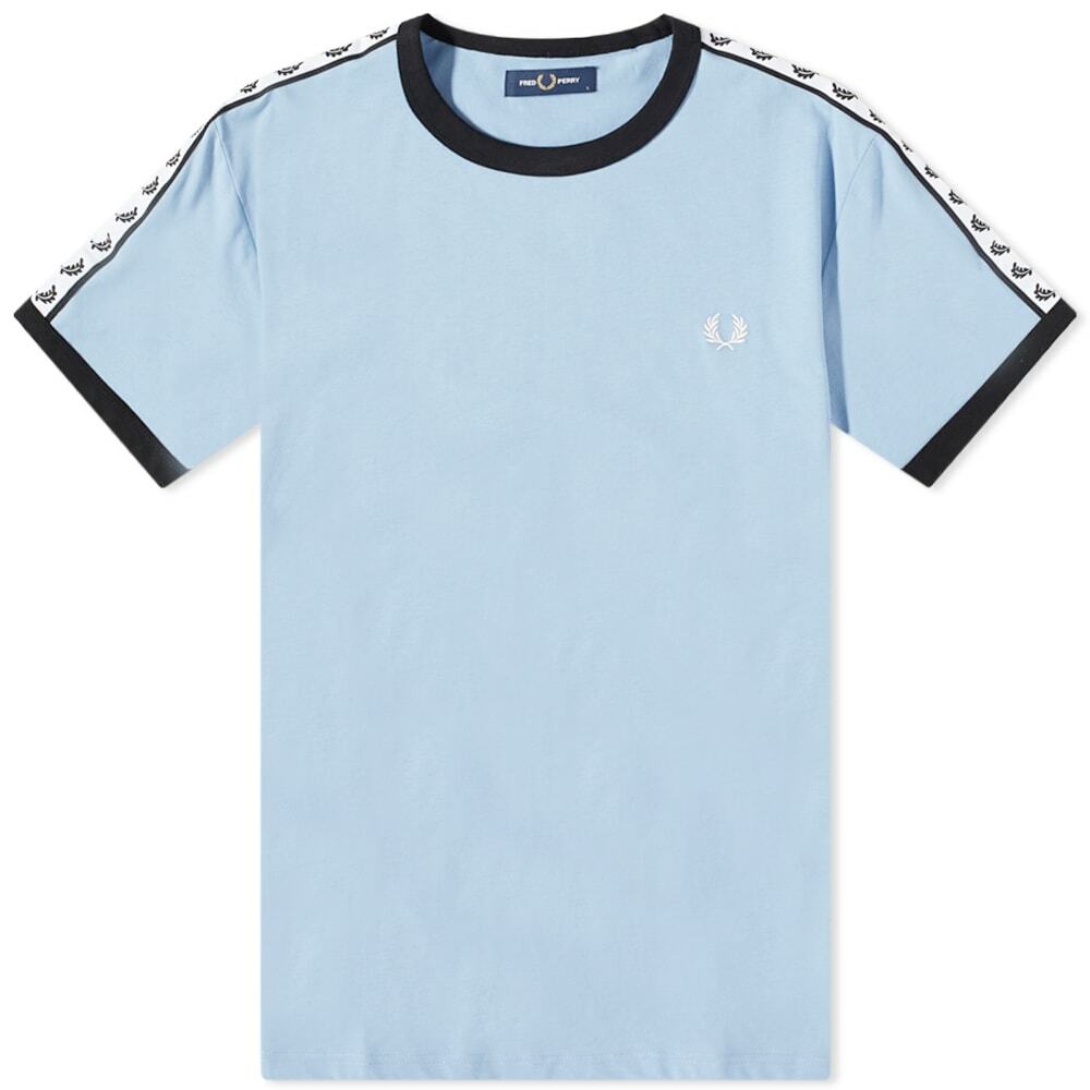 Fred Perry Men's Taped Ringer T-Shirt in Sky Fred Perry