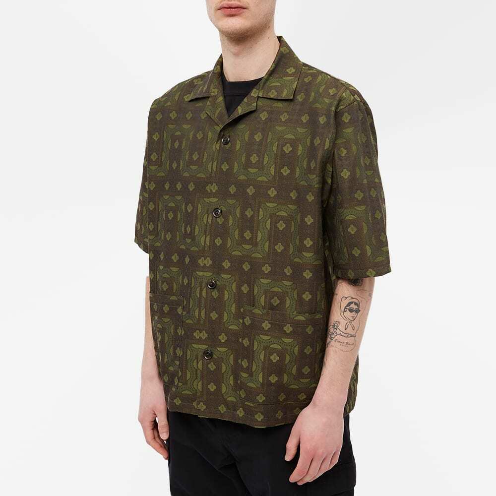 Needles Men's Ethnic Jacquard Cabana Vacation Shirt in Olive Needles