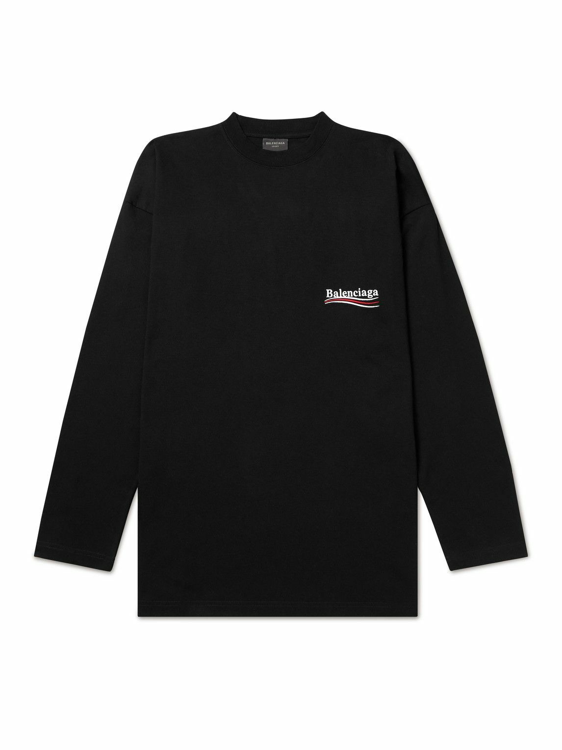 Balenciaga - Logo-Embroidered Cotton-Jersey T-Shirt - Black Balenciaga