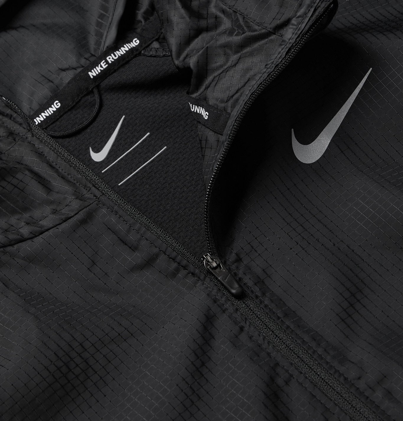 Nike Running - Windrunner Logo-Print Shell Hooded Jacket - Black Nike ...