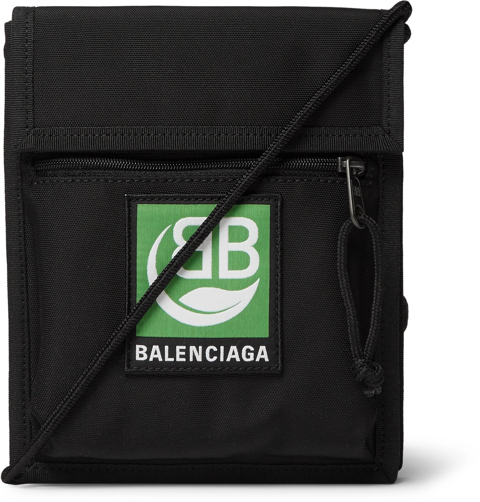Balenciaga LogoAppliquéd Canvas Messenger Bag Black Balenciaga