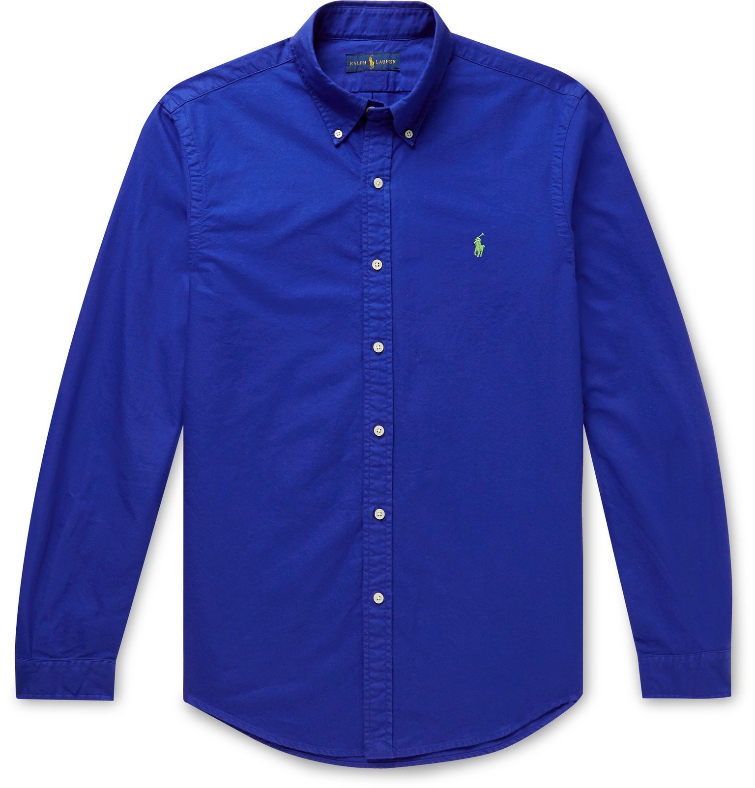 Polo Ralph Lauren - Slim-Fit Button-Down Collar Garment-Dyed Cotton Oxford  Shirt - Blue Polo Ralph Lauren