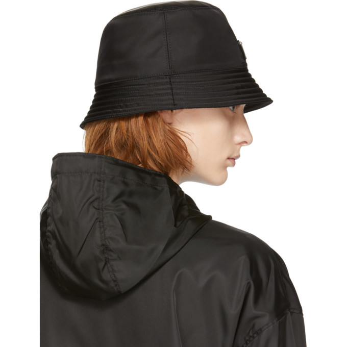 prada logo plaque bucket hat