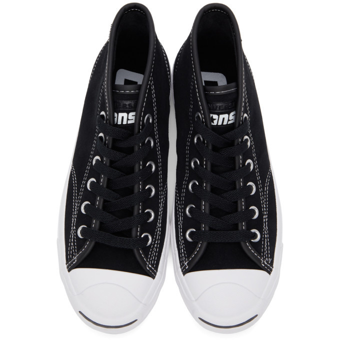 Converse Black and White Jack Purcell Pro Mid-Top Sneakers Converse