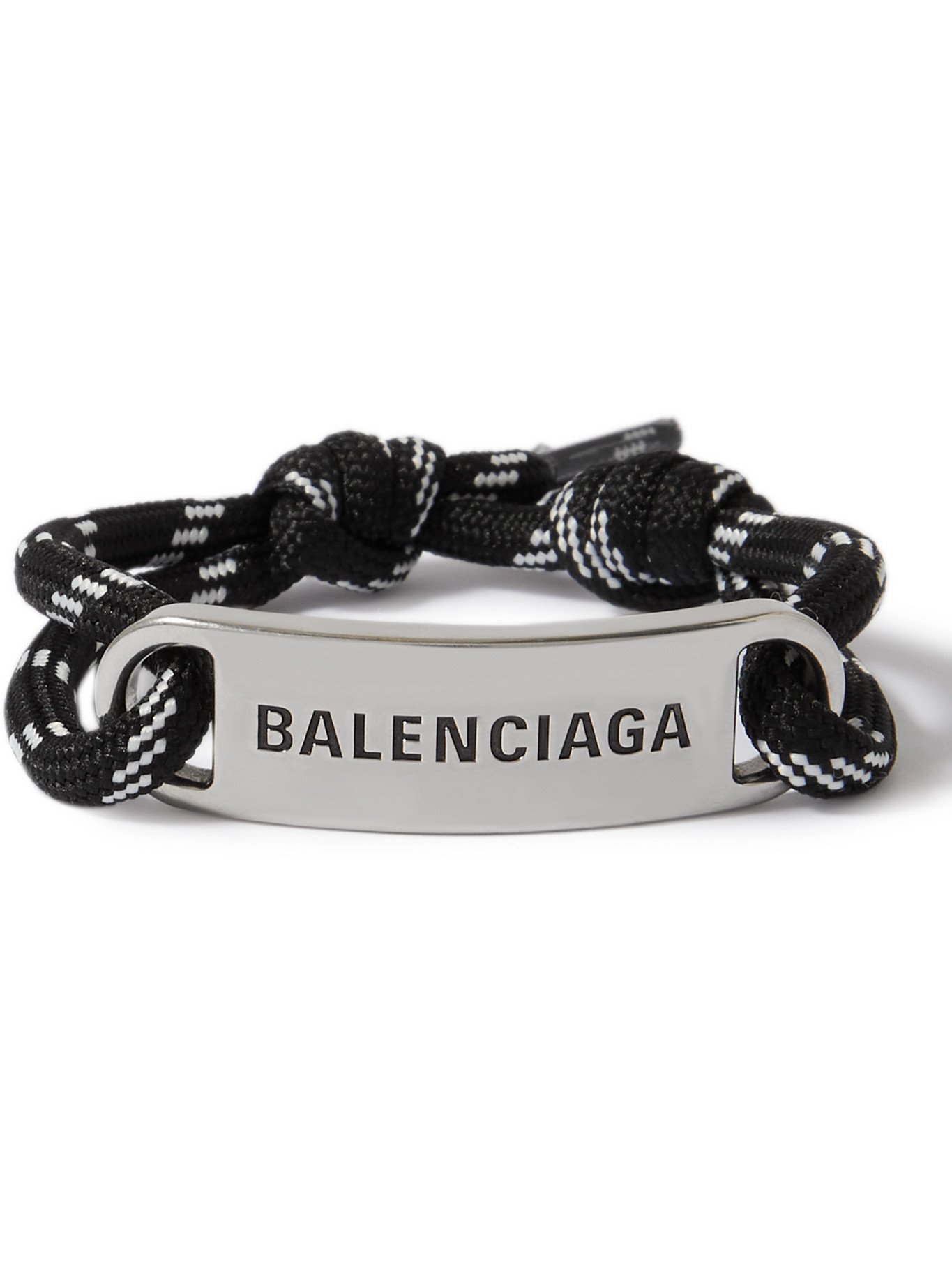 BALENCIAGA - Silver-Plated and Cord Bracelet - Black Balenciaga