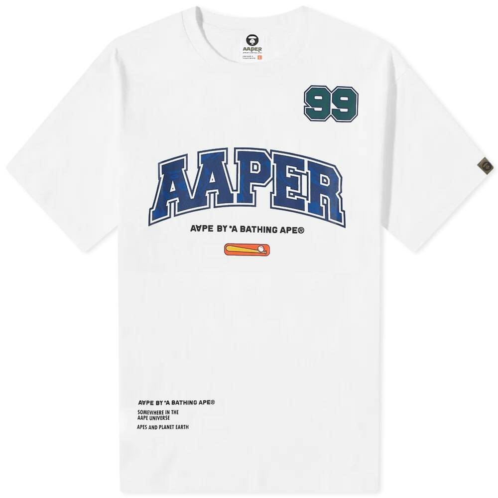 Men's AAPE x Rob Flowers Ald T-Shirt in White AAPE by A Bathing Ape