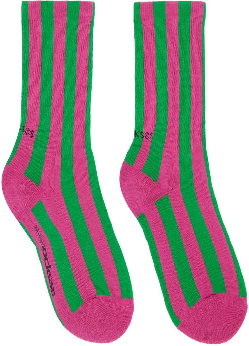 SOCKSSS Two-Pack Pink & Green Socks Socksss