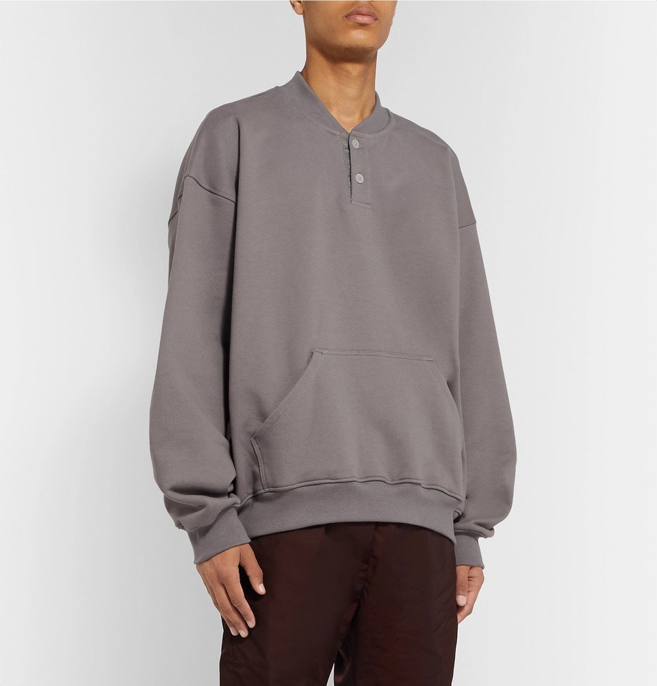 Oversized Loopback Cotton-Jersey Henley 