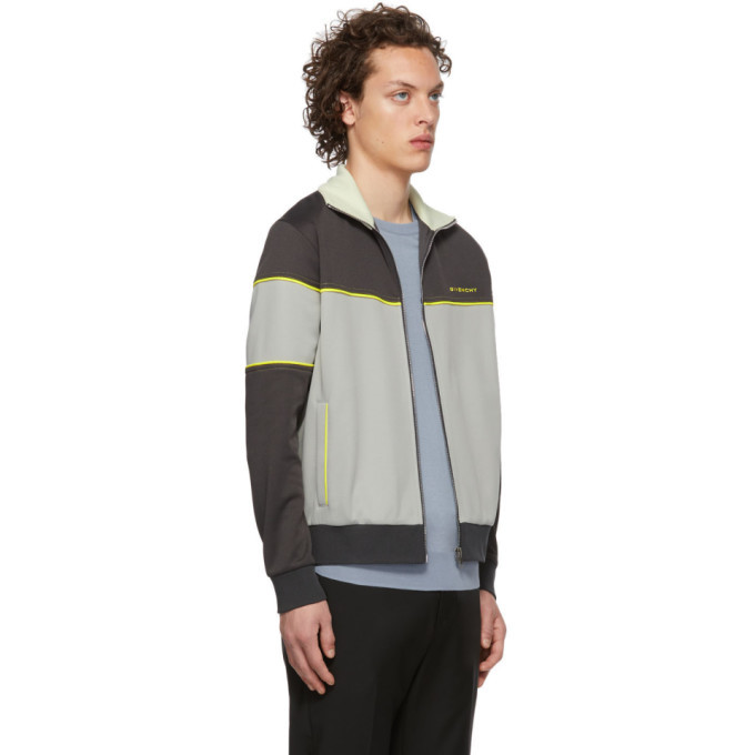Givenchy Grey and Yellow Zip-Up Sweater Givenchy