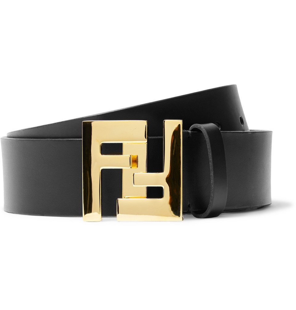 Fendi 3.5cm Black Leather Belt Black Fendi
