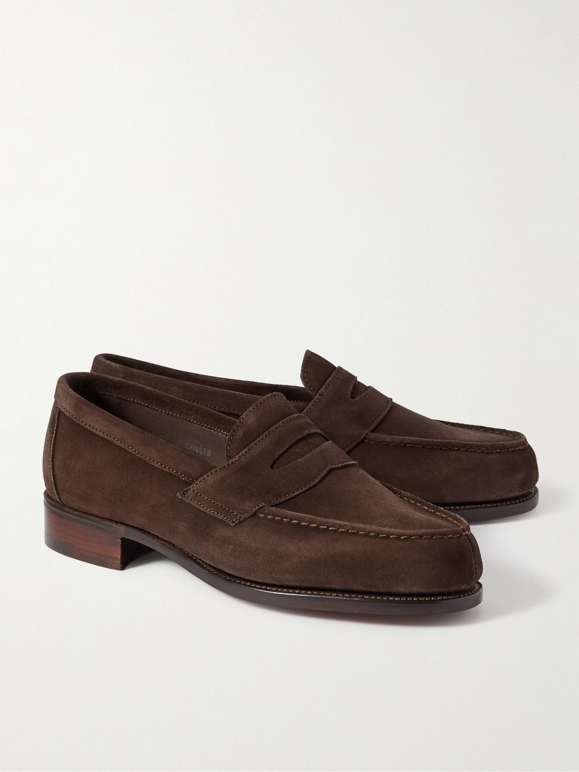 George Cleverley - Cannes Suede Penny Loafers - Brown George Cleverley