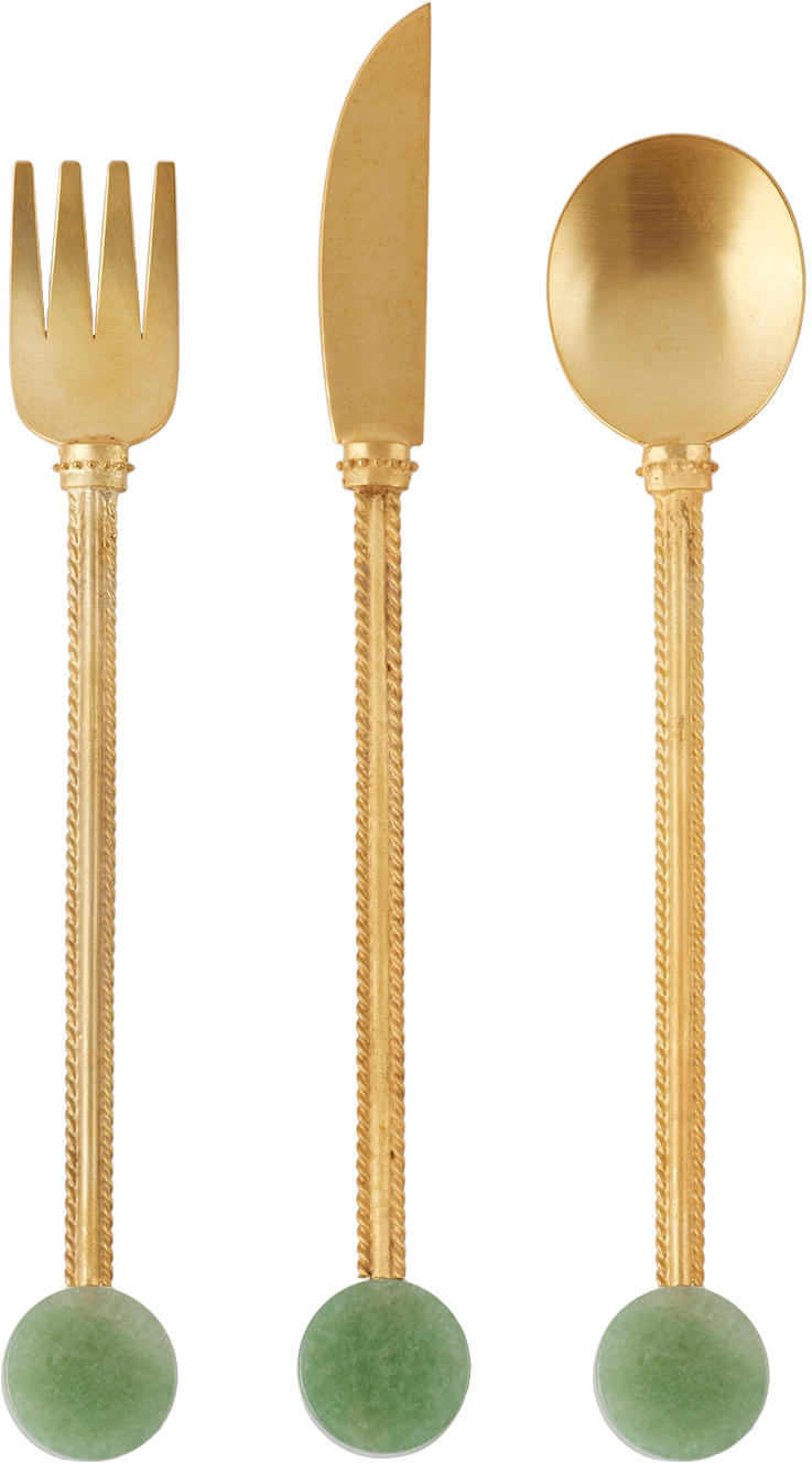 Natalia Criado Gold Stone Cutlery Set