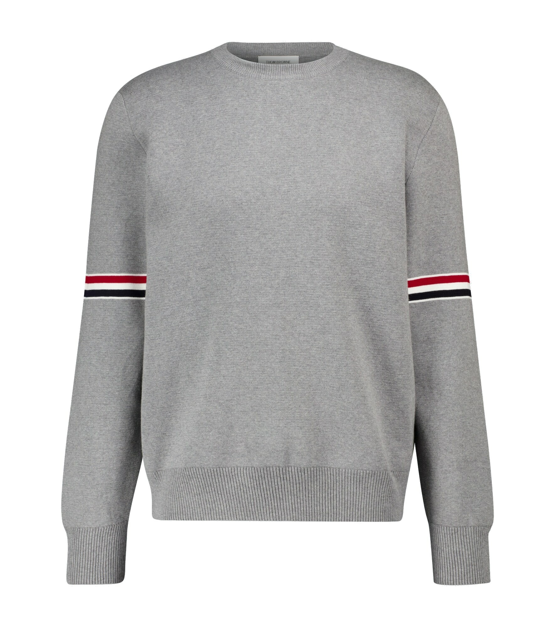 Thom Browne Tricolor Inlay Milano Stitch Cotton Sweater Thom Browne
