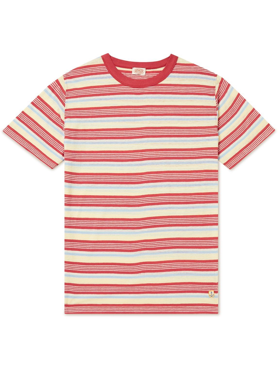 Armor Lux - Logo-Appliquéd Striped Cotton-Jersey T-Shirt - Red Armor Lux