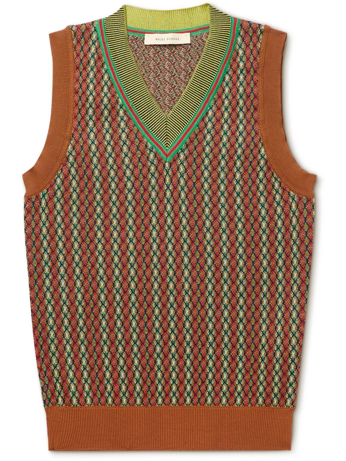 Wales Bonner Orchestre JacquardKnit Sweater Vest Brown Wales Bonner