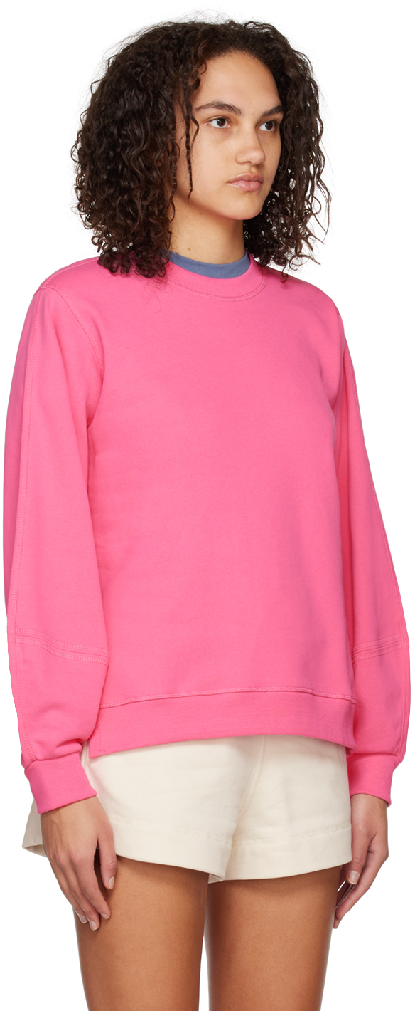 GANNI Pink Balloon Sleeve Sweatshirt GANNI