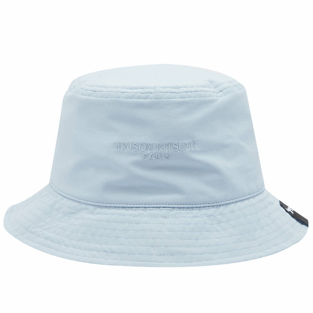 Maison Kitsuné Men's Technical Bucket Hat in Pale Blue Maison Kitsune