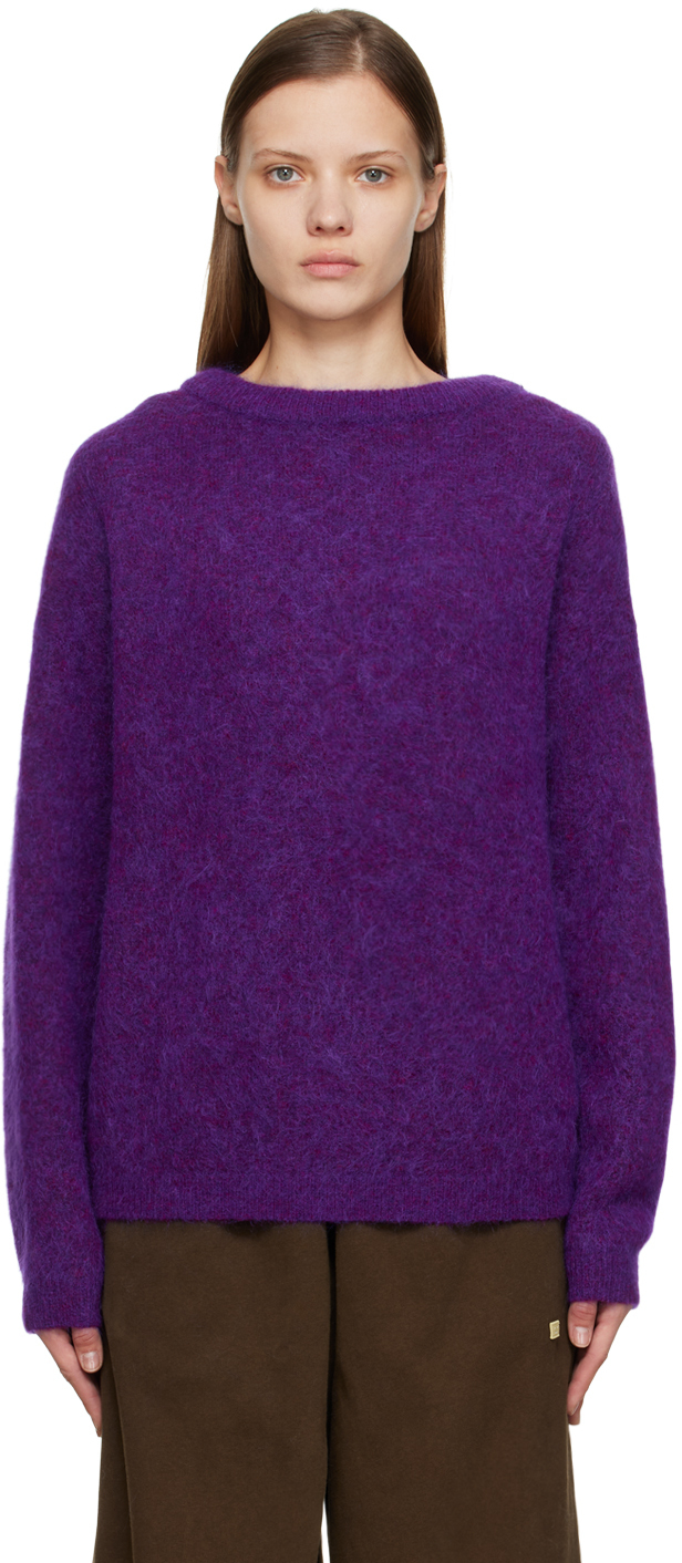 Acne Studios Purple Brushed Sweater Acne Studios